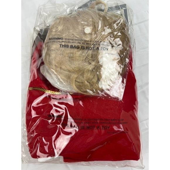 Womens California Poodle Skirt Size XL Red Halloween Costume W/ Blonde Wig New - Picture 3 of 3